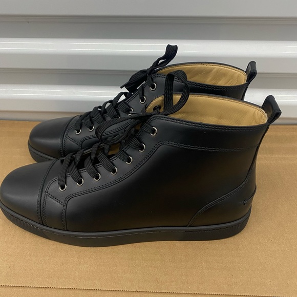 COPY - Christian Louboutin Louis Flat High Top Black  Sneakers Men - Picture 3 of 11